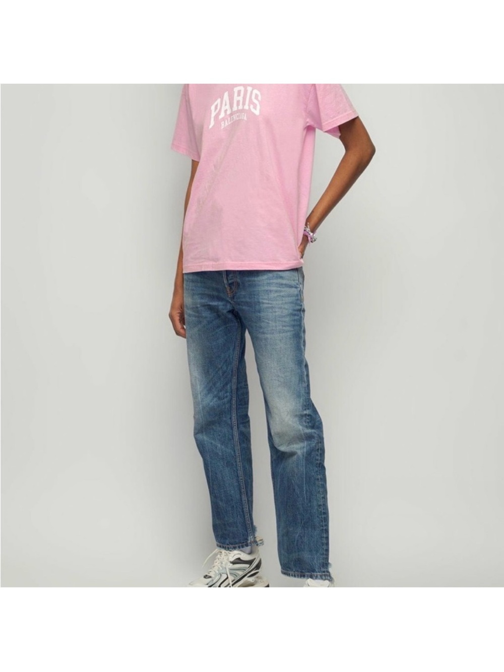 Balenciaga Pink 'PARIS' T-Shirt NTW